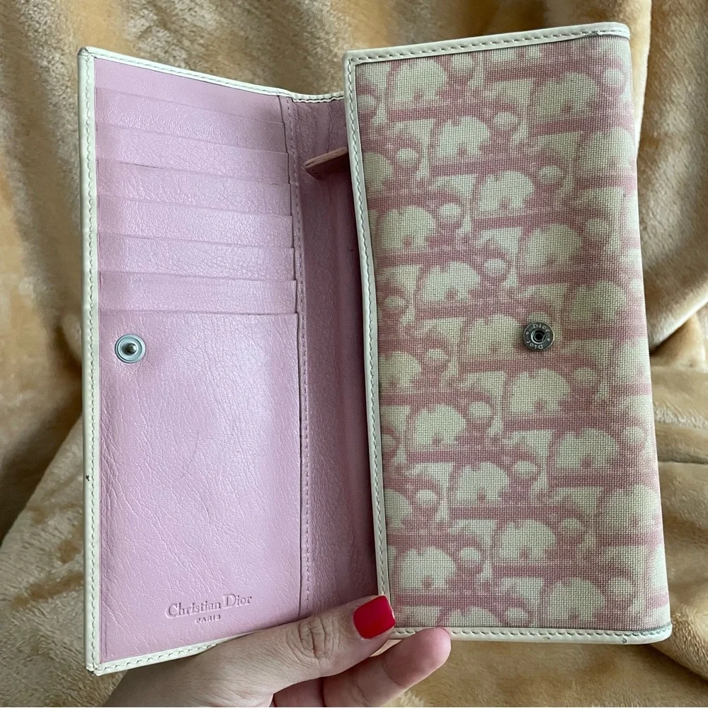 Dior pink trotter wallet